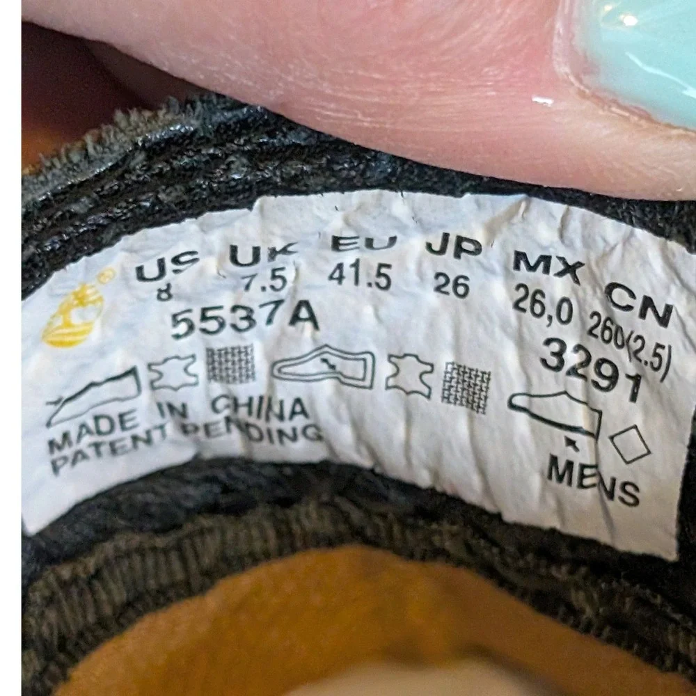 Timberland size brand